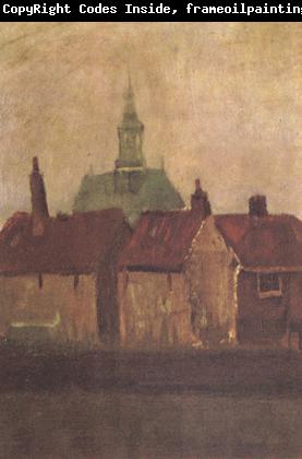Vincent Van Gogh Cluster of Old Houses with the New Church in The Hague (nn04)